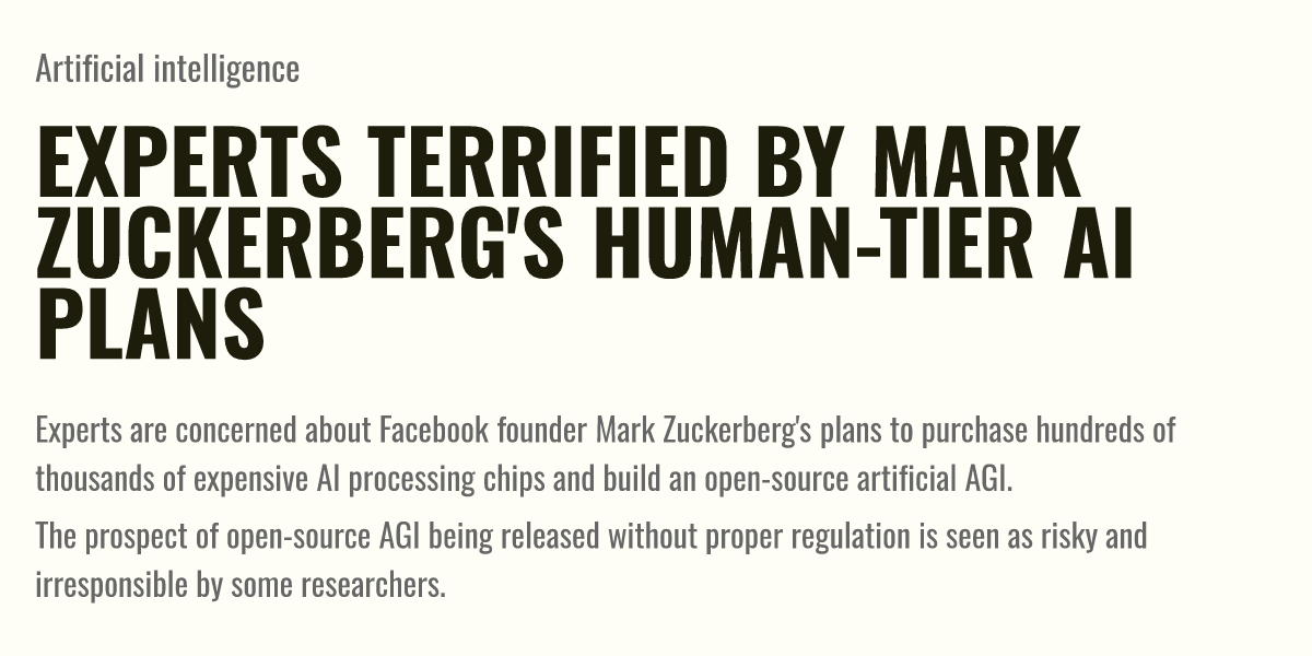 Experts Terrified By Mark Zuckerbergs Human Tier Ai Plans Briefly