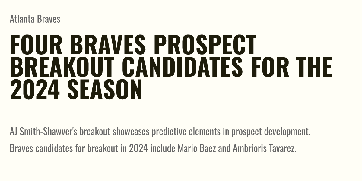 Four Braves prospect breakout candidates for the 2024 season Briefly