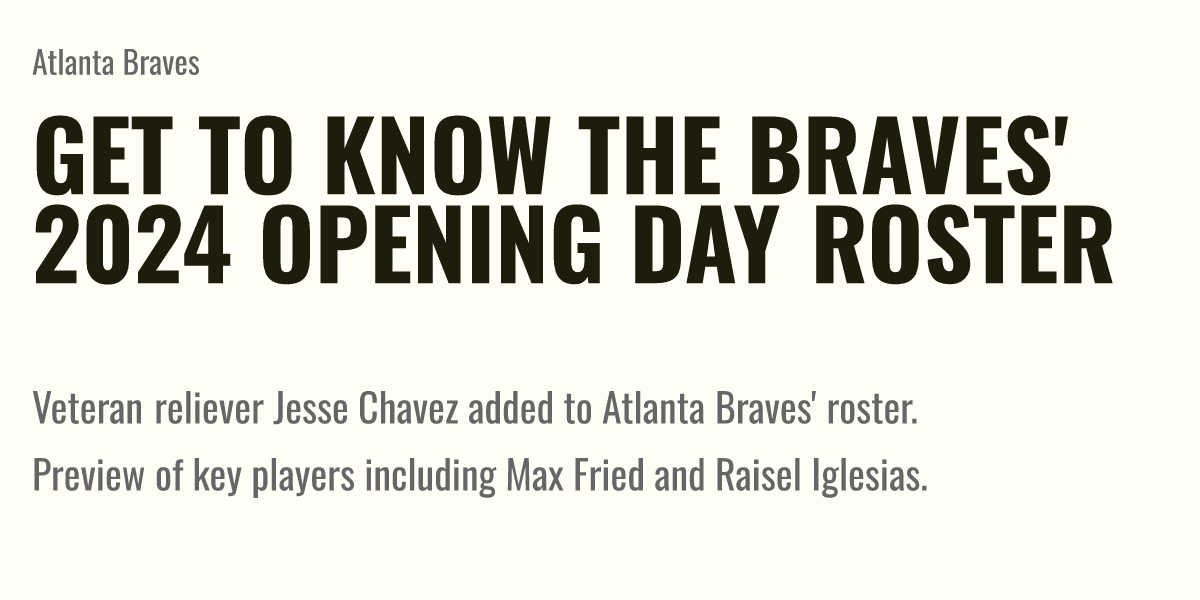 Get to know the Braves' 2024 Opening Day Roster Briefly