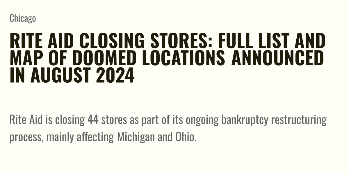 Rite Aid closing stores Full list and map of doomed locations