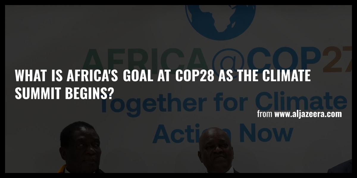 What Is Africa's Goal At COP28 As The Climate Summit Begins? - Briefly