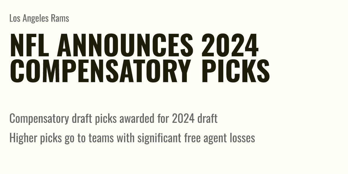 NFL Announces 2024 Compensatory Picks Briefly