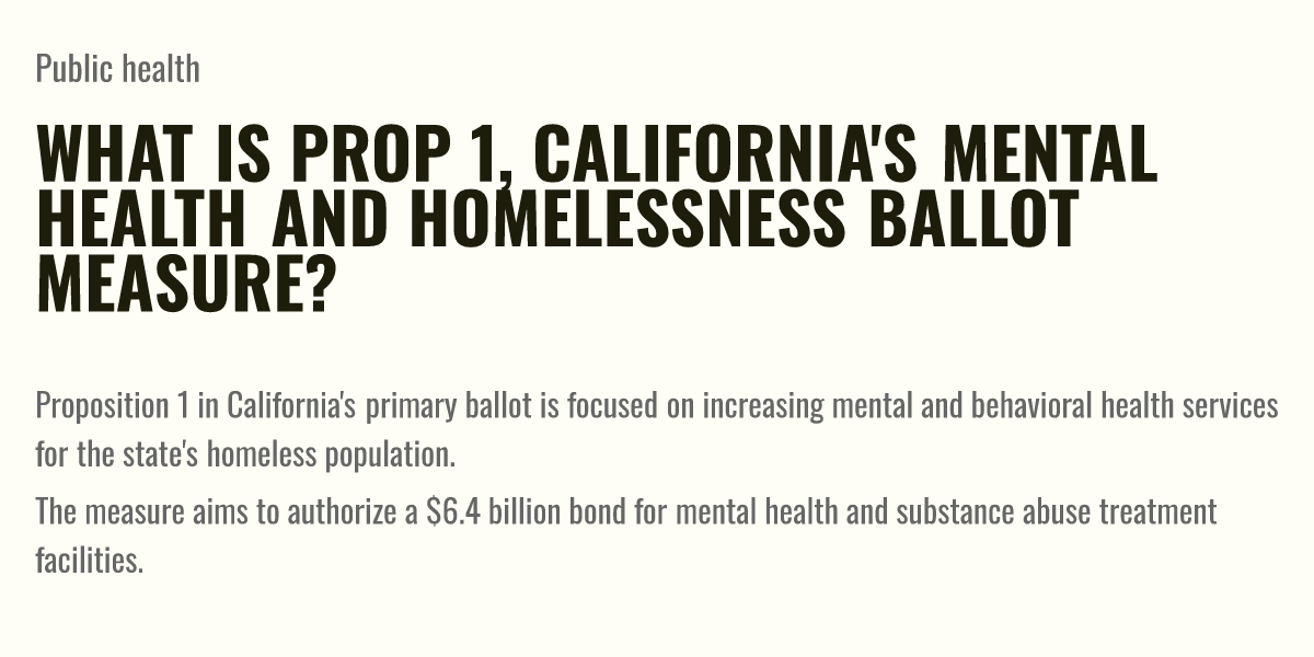 What is Prop 1, California's mental health and homelessness ballot